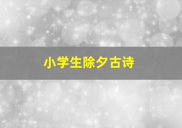 小学生除夕古诗