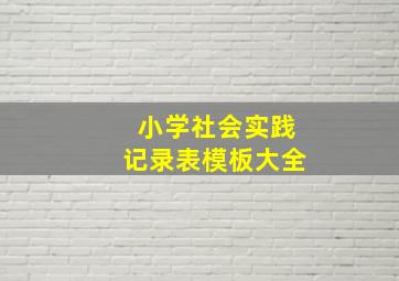 小学社会实践记录表模板大全