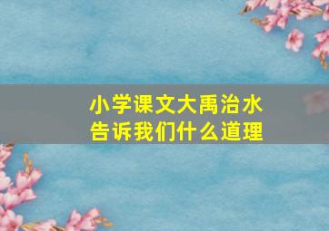 小学课文大禹治水告诉我们什么道理