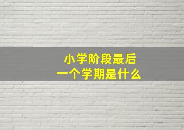 小学阶段最后一个学期是什么