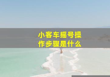 小客车摇号操作步骤是什么