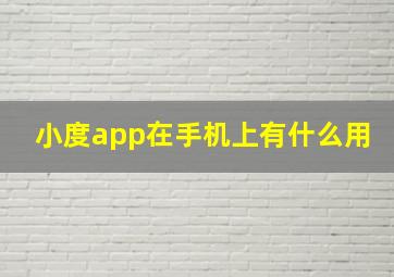 小度app在手机上有什么用