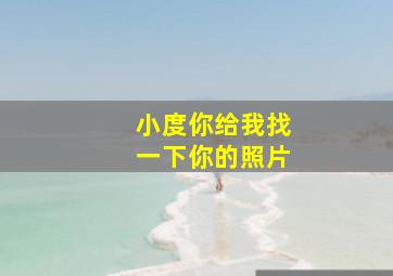 小度你给我找一下你的照片