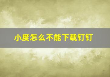 小度怎么不能下载钉钉