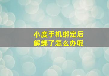 小度手机绑定后解绑了怎么办呢