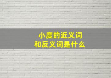 小度的近义词和反义词是什么