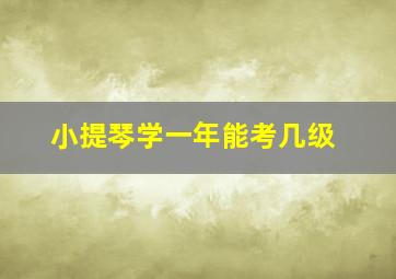 小提琴学一年能考几级