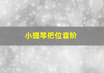 小提琴把位音阶