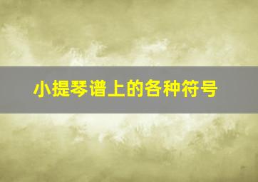 小提琴谱上的各种符号