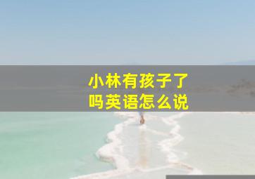 小林有孩子了吗英语怎么说