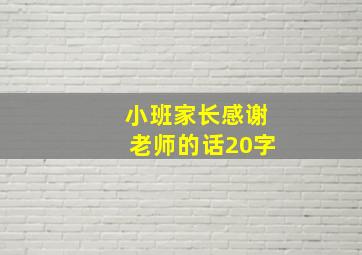 小班家长感谢老师的话20字