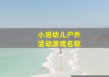 小班幼儿户外活动游戏名称