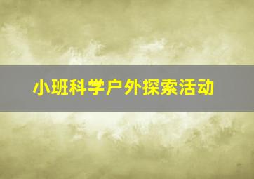 小班科学户外探索活动