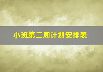 小班第二周计划安排表