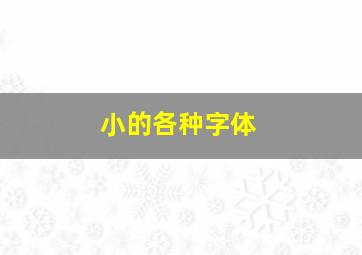 小的各种字体