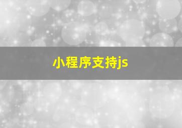 小程序支持js