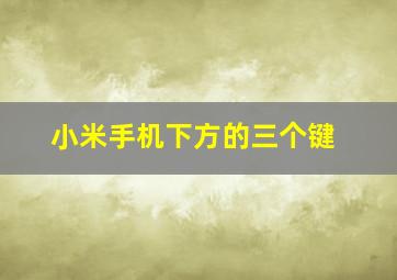 小米手机下方的三个键