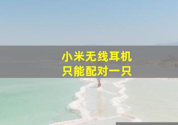 小米无线耳机只能配对一只