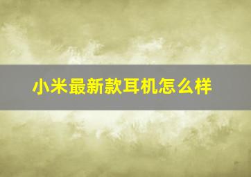 小米最新款耳机怎么样