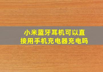 小米蓝牙耳机可以直接用手机充电器充电吗