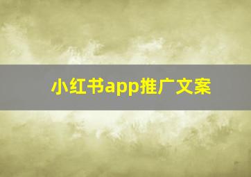 小红书app推广文案