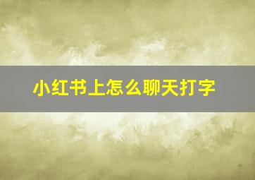 小红书上怎么聊天打字