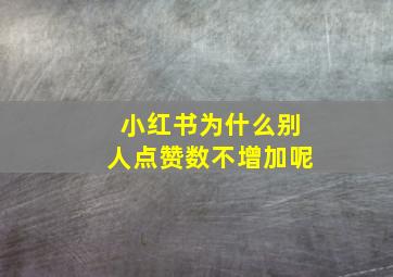 小红书为什么别人点赞数不增加呢