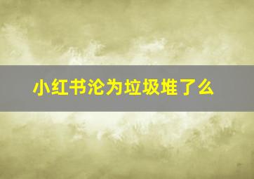 小红书沦为垃圾堆了么