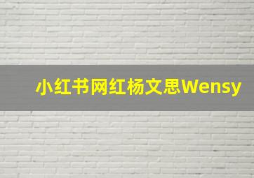 小红书网红杨文思Wensy