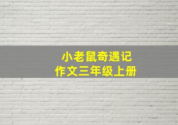 小老鼠奇遇记作文三年级上册