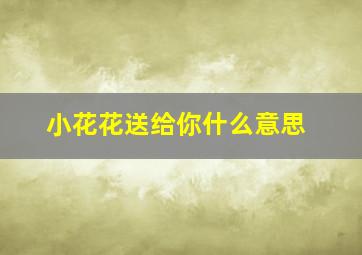 小花花送给你什么意思