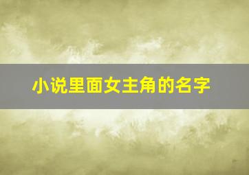 小说里面女主角的名字