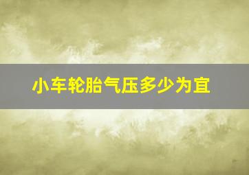 小车轮胎气压多少为宜