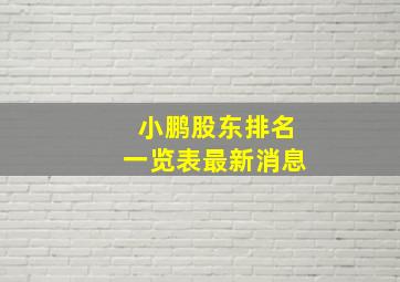 小鹏股东排名一览表最新消息