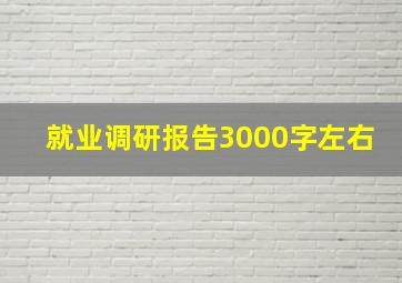 就业调研报告3000字左右