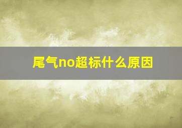 尾气no超标什么原因