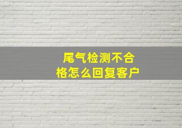 尾气检测不合格怎么回复客户