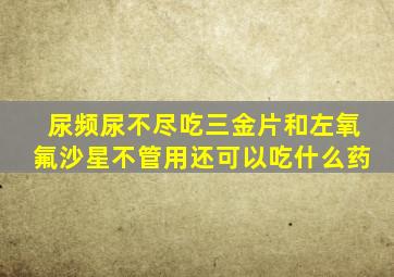 尿频尿不尽吃三金片和左氧氟沙星不管用还可以吃什么药