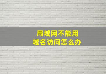 局域网不能用域名访问怎么办