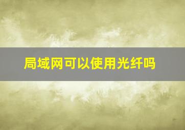 局域网可以使用光纤吗