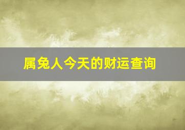 属兔人今天的财运查询