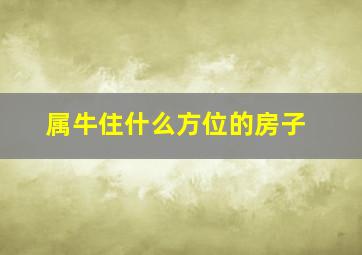 属牛住什么方位的房子