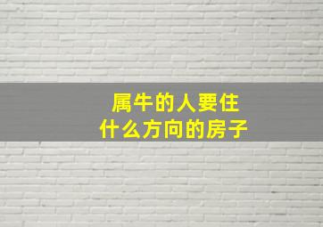 属牛的人要住什么方向的房子