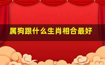 属狗跟什么生肖相合最好