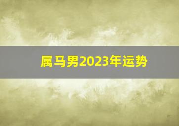 属马男2023年运势