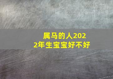 属马的人2022年生宝宝好不好