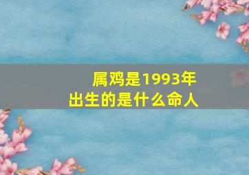 属鸡是1993年出生的是什么命人