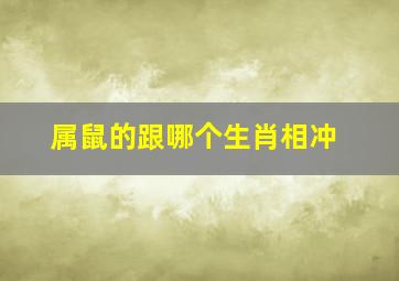 属鼠的跟哪个生肖相冲