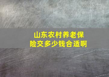 山东农村养老保险交多少钱合适啊