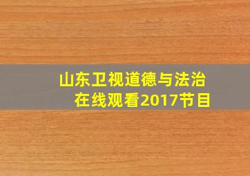 山东卫视道德与法治在线观看2017节目